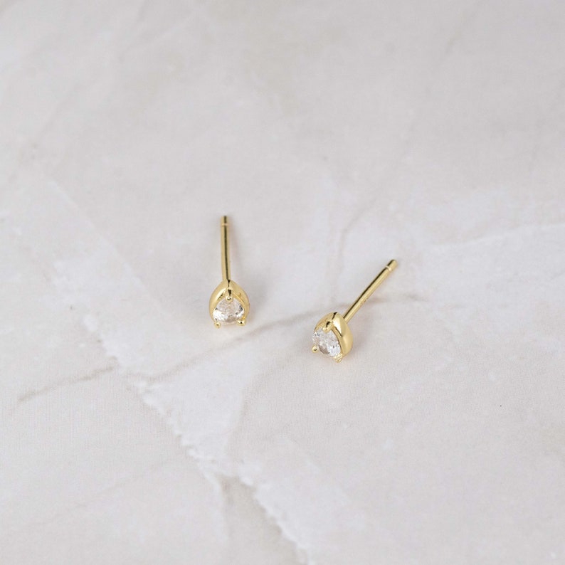 Pear Stud Earrings, Tear Drop Studs, Tiny Stud Earrings, Minimalist Earrings, Stud Earrings Dainty Earrings Gold Stud Earrings Tiny Earrings image 5