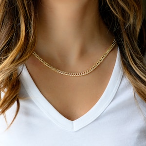 Pave Chain Necklace, Cuban Link Necklace, Pave Cuban Link, Curb Chain Necklace, Gold Chain Necklace, Gold Necklace, Gift for Her, Necklace image 3