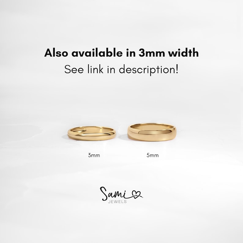 Visual of two gold bands showing different widths side by side.