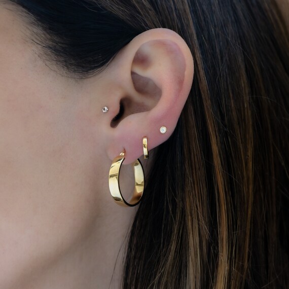 Etsy thick gold hoops deals