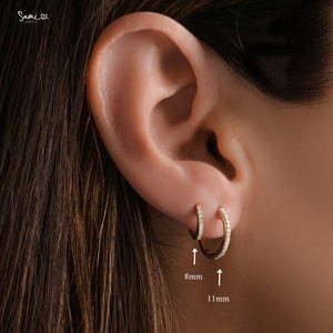 Diamond Earrings, Huggie Earrings, Gold Hoop Earrings, Dainty Earrings, Small Gold Hoops, Minimalist Earrings, Wedding Jewelry, Gift For Her
