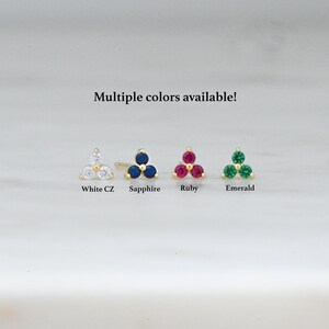 Tiny Ruby-stekers, Ruby-stekers, Oorknopjes, Sierlijke Oorknopjes, Kleine Oorknopjes, Tiny Stud Oorbellen, Minimalistische Oorbellen afbeelding 8