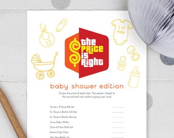 Price Is Right Baby Shower Game, Baby Shower Game, Baby Shower Printable