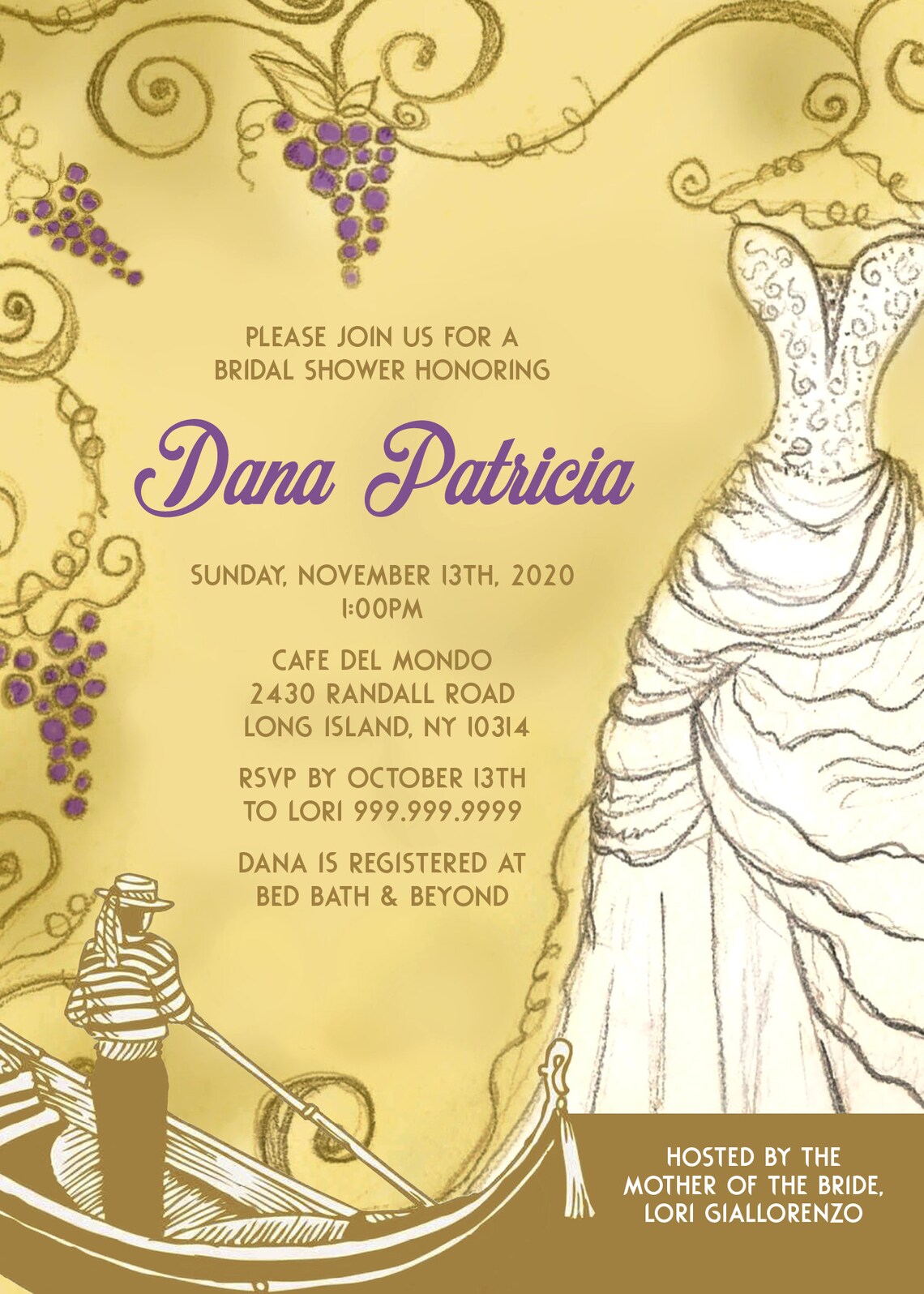 Italian Bridal Shower Invitation Printable Etsy