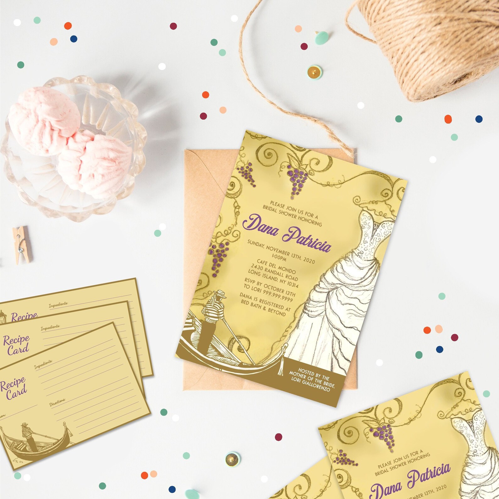 Italian Bridal Shower Invitation Printable Etsy