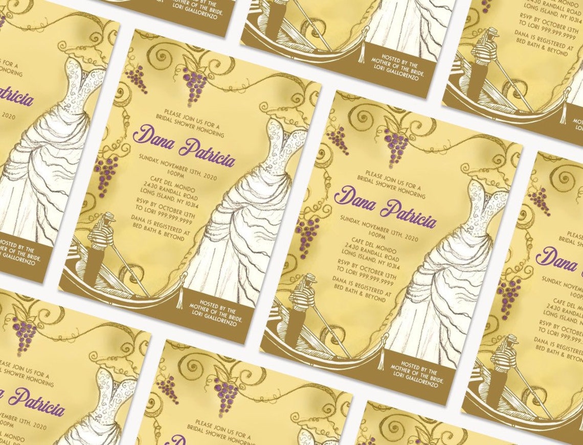 Italian Bridal Shower Invitation Printable Etsy