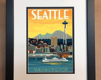 Framed Seattle Art Etsy