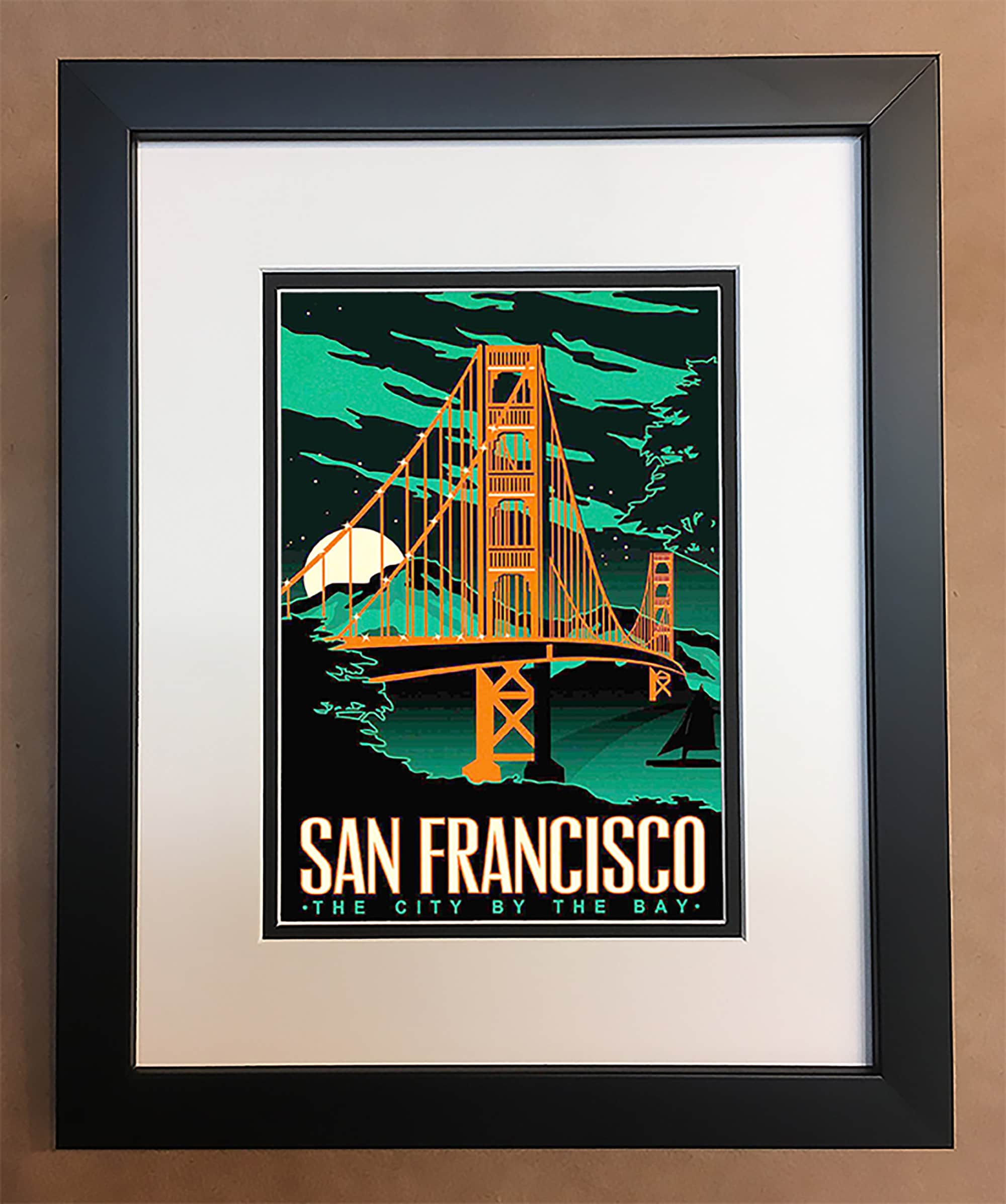 San Francisco Travel Poster Professionally Framed Matted Etsy