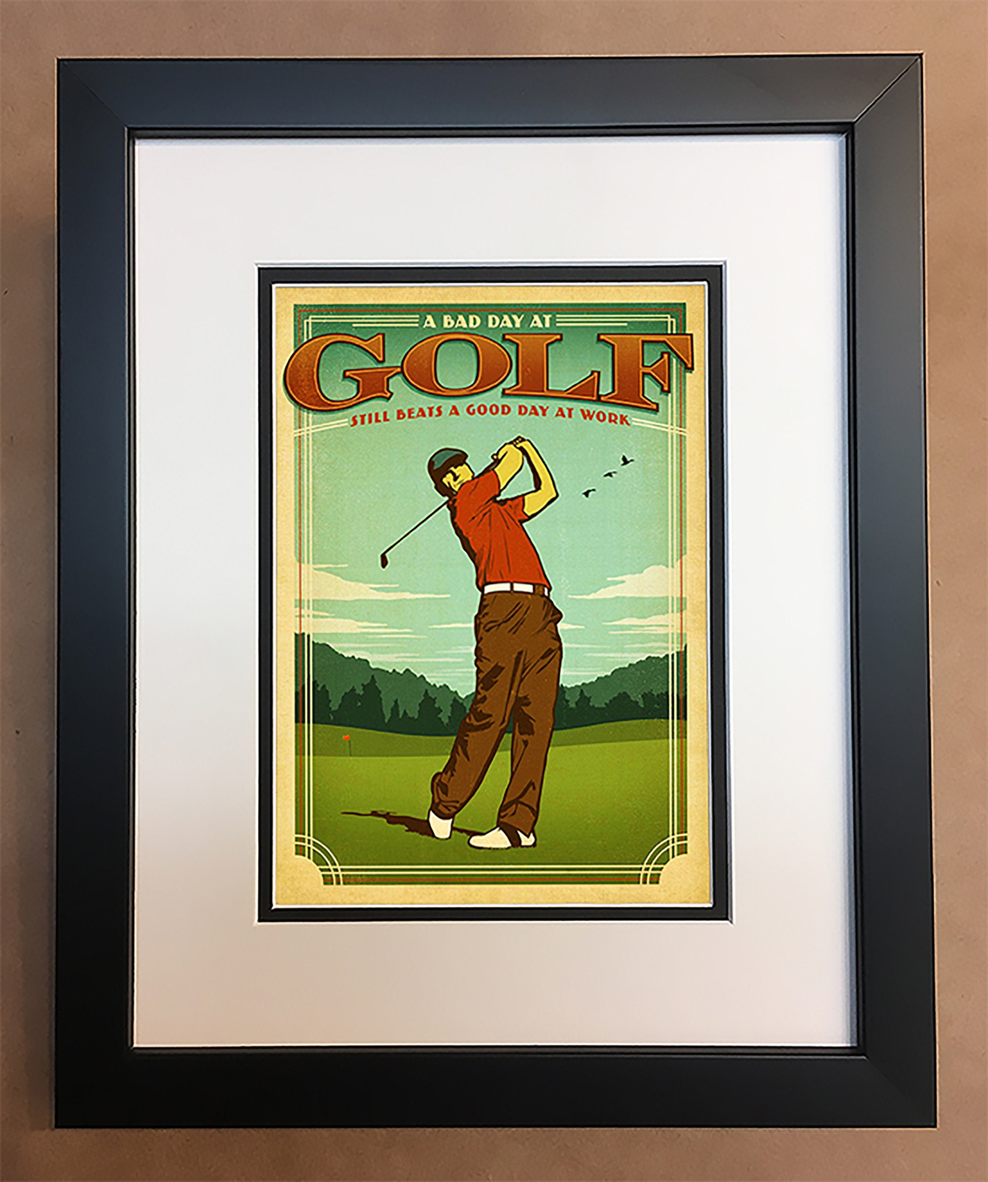 Golf Print Professionally Framed Matted 8x10. Etsy