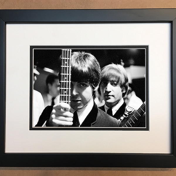 Paul McCartney John Lennon Photo Professionally Framed, Matted 10x8.