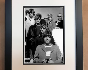 Beatles Black and White Photo Professionally Framed, Matted 8x10.