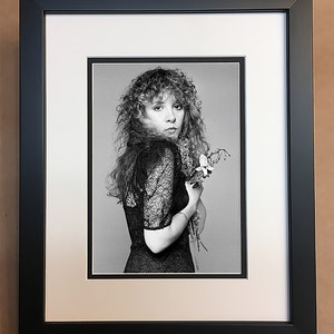 Stevie Nicks Black and White Photo Professionally Framed, Matted 8x10.