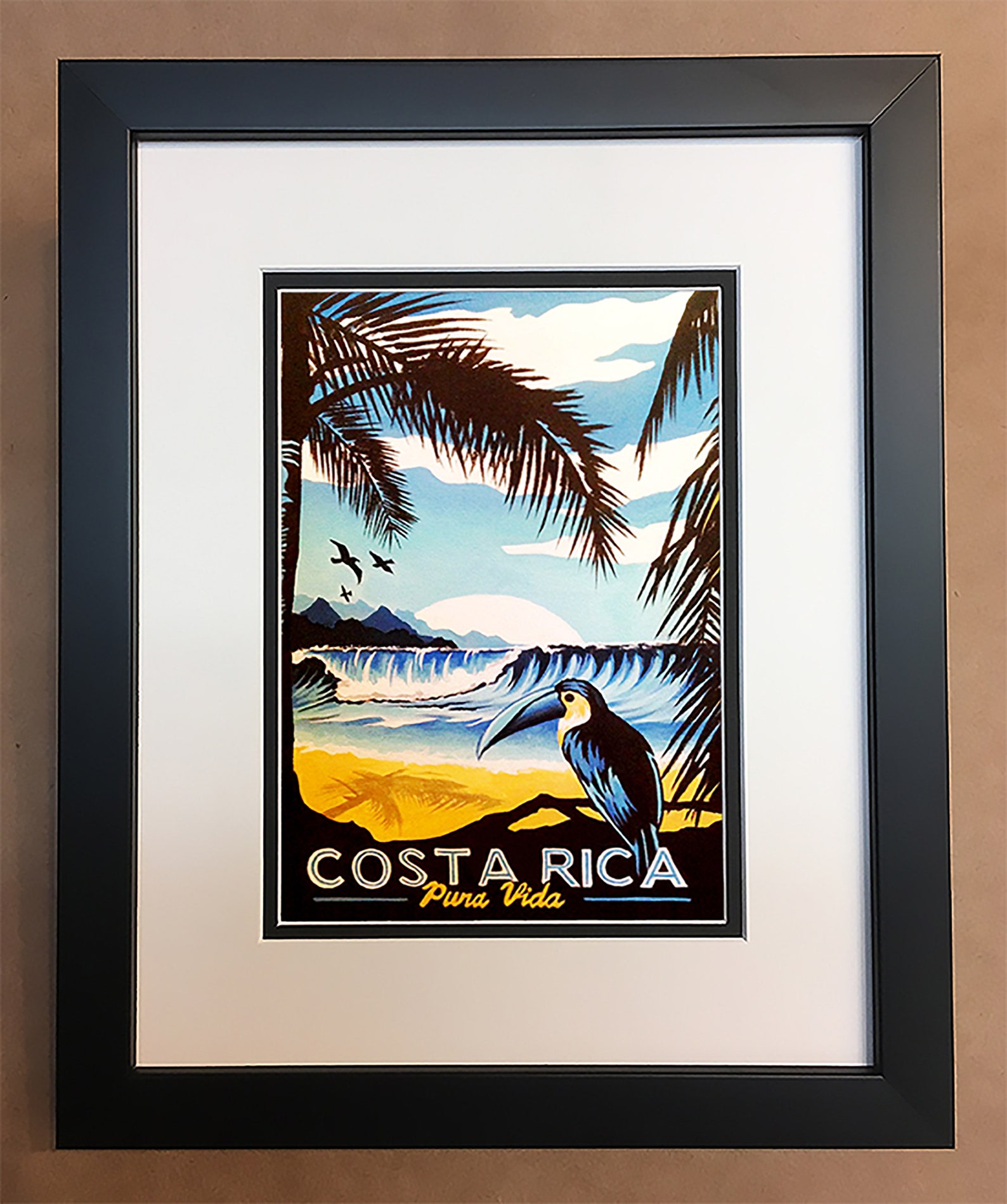 Costa Rica Travel Poster Professionally Framed Matted 8x10. Etsy