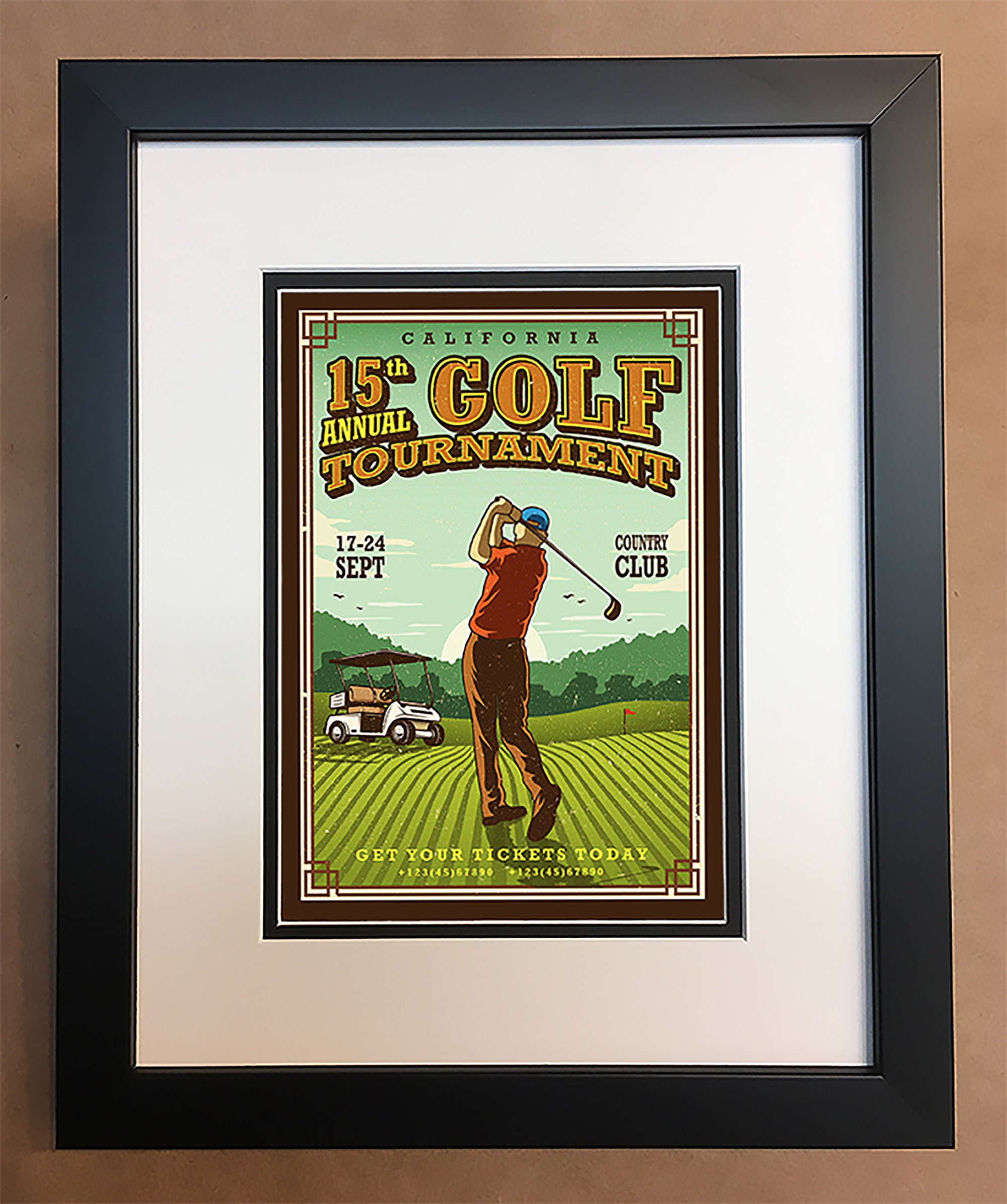 Golf Print Professionally Framed Matted 8x10. Etsy