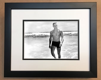 Tab Hunter Black and White Photo Professionally Framed, Matted 10x8.