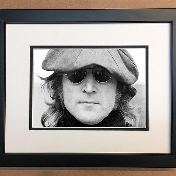 John Lennon Photo Professionally Framed, Matted 10x8.