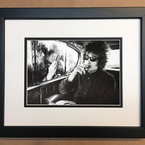 Bob Dylan Black and White Photo Professionally Framed, Matted 10x8.