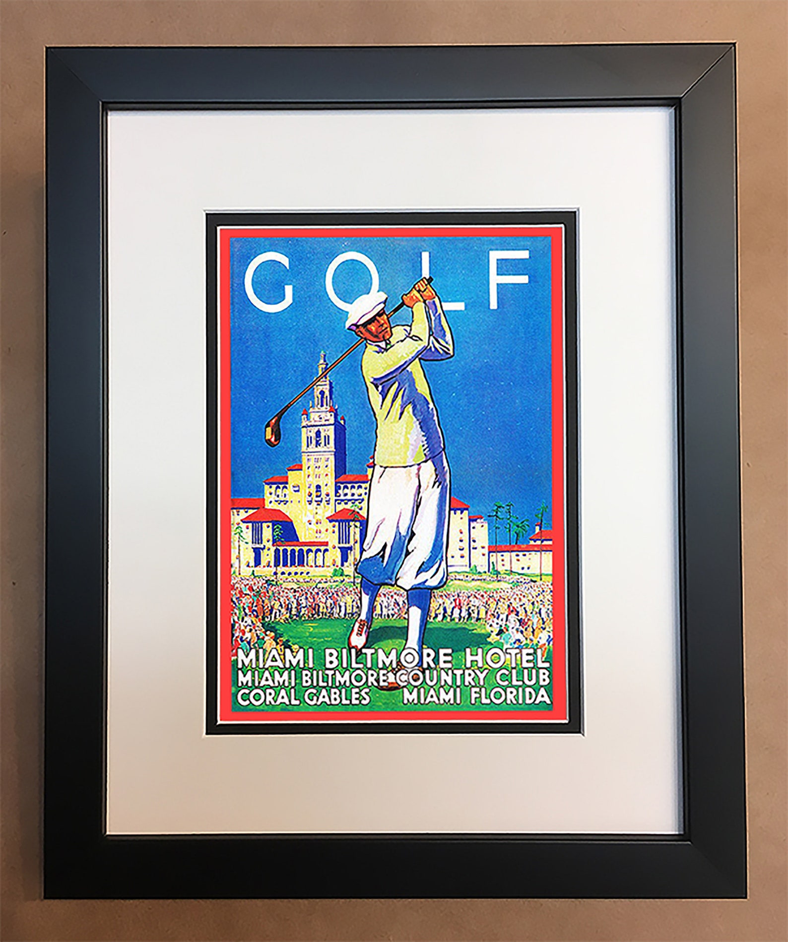 Vintage Golf Print Professionally Framed Matted 8x10. Etsy