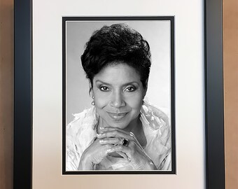 Phylicia Rashad Black and White Photo Professionally Framed, Matted 8x10.