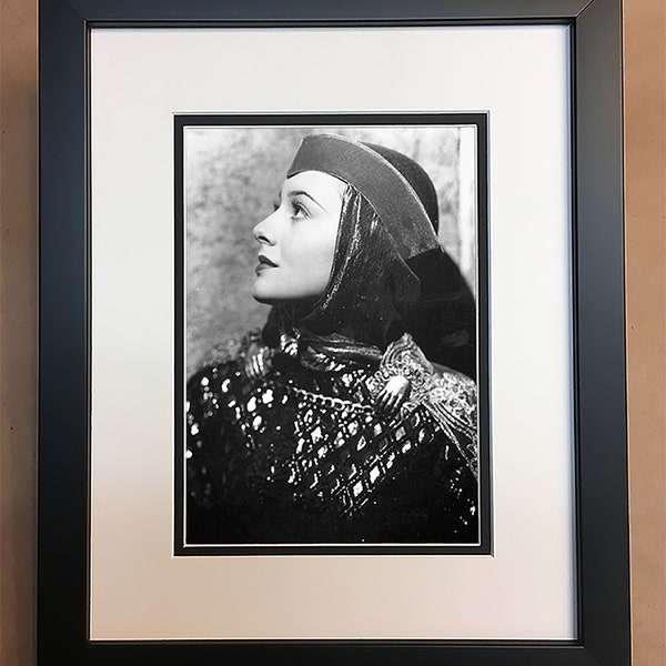 Olivia DeHavilland Black and White Photo Professionally Framed, Matted 8x10.