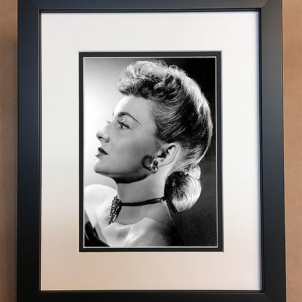 Olivia DeHavilland Black and White Photo Professionally Framed, Matted 8x10.