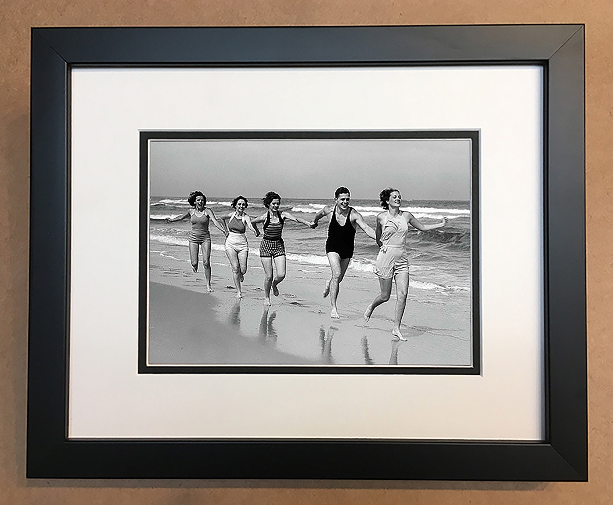 Vintage Beach Black and White Photo Professionally Framed Etsy