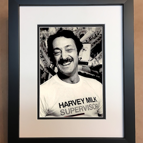 Harvey Milk Photo Professionally Framed, Matted 8x10.