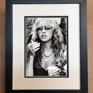 Stevie Nicks Black and White Photo Professionally Framed, Matted 8x10.