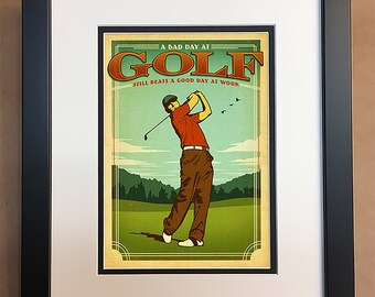 Golf Photo Professionally Framed, Matted 8x10.