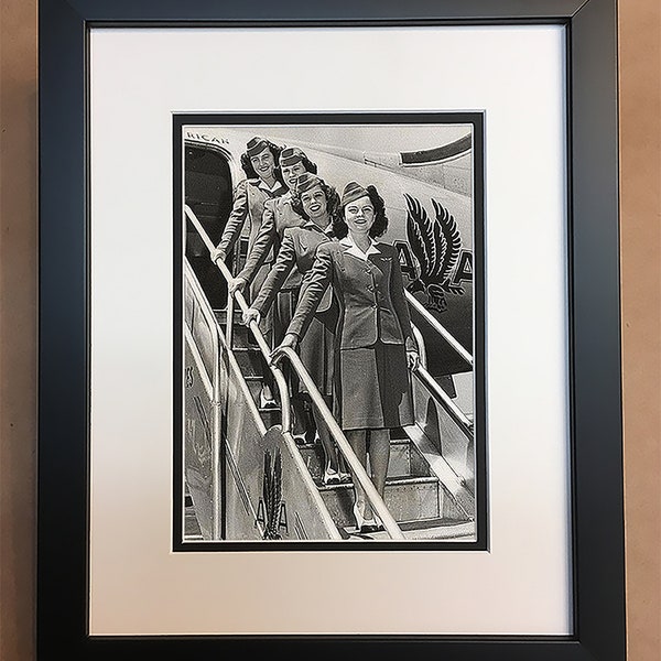 Vintage Airline Photo Professionally Framed, Matted 8x10.