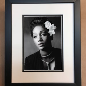 Billie Holiday Black and White Photo Professionally Framed, Matted 8x10. image 1