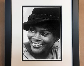 Cicely Tyson Black and White Photo Professionally Framed, Matted 8x10.