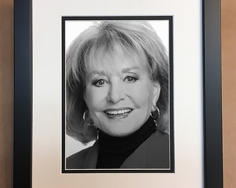 Barbara Walters Photo Professionally Framed, Matted 8x10.