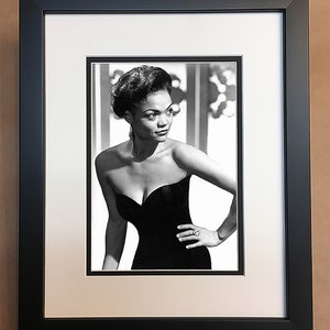Eartha Kitt Black and White Photo Professionally Framed, Matted 8x10.