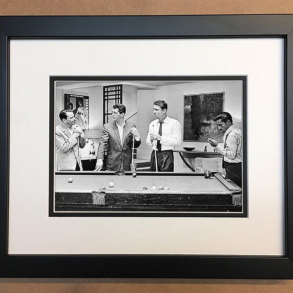 Rat Pack Black and White Photo Professionally Framed, Matted 10x8.