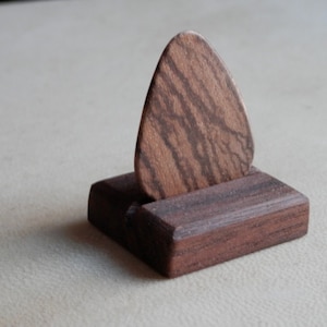 Wood Guitar Pick Display Stand. Shown In Black Walnut. Pick Holder. Plectrum Display. See Other Wood Choices In Options Menu.