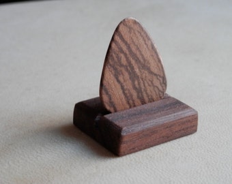 Wood Guitar Pick Display Stand. Shown In Black Walnut. Pick Holder. Plectrum Display. See Other Wood Choices In Options Menu.