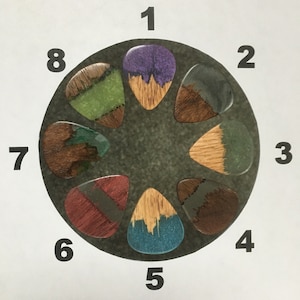 Wood And Resin Guitar Picks, Unique Resin Guitar Picks, Instrument Pick, Pick Necklace Or Key Chain, Music Lover&#39;s Gift, Guitar Accessories.