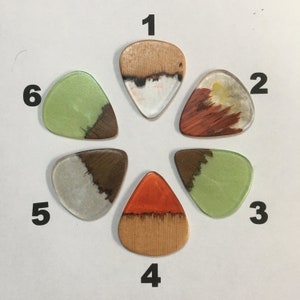 Wood And Resin Guitar Picks, Unique Resin Guitar Picks, Instrument Pick, Pick Necklace Or Key Chain, Music Lover&#39;s Gift, Guitar Accessories.