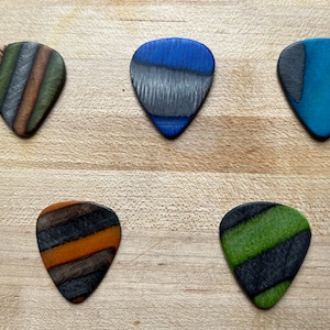 Skateboard Picks. Guitar Picks. Hand Crafted Plectrum, Guitar Accessories, Instrument Pick, Wood Guitar Picks