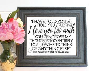 LOVE LETTER from Alexander Hamilton to Eliza Schuyler | Instant Digital Download | SVG | 6 File Types | Small Business | Hamilton Quote