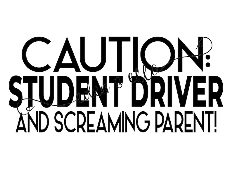CAUTION: STUDENT DRIVER Amusing Digital Design Instant | Etsy
