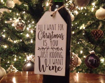 All I Want for Christmas is WINE | Instant Digital Download | Tag & Hostess Gift | SVG and 5 other file types