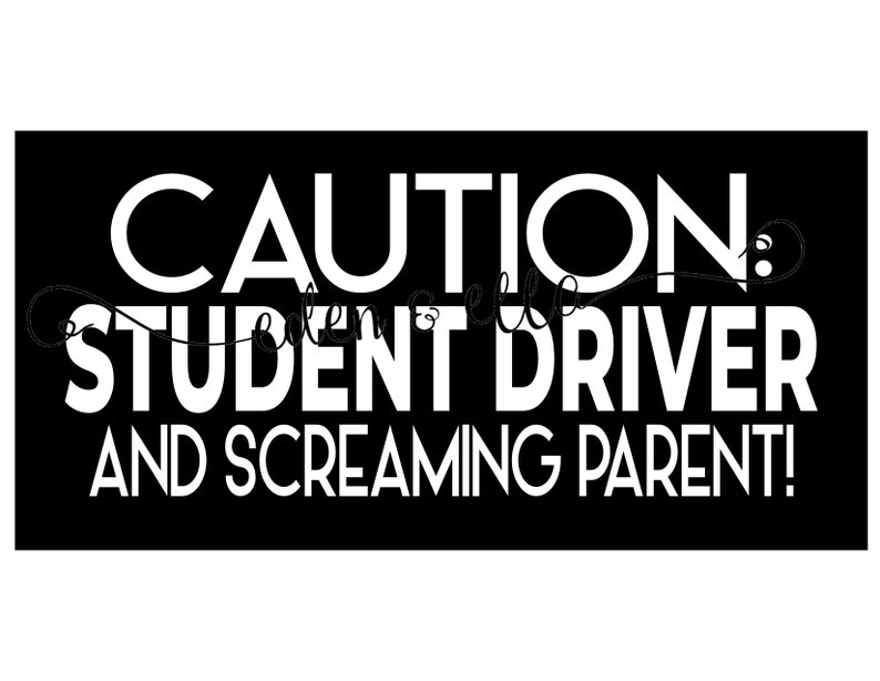 CAUTION: STUDENT DRIVER Amusing Digital Design Instant | Etsy