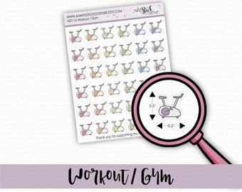 WORKOUT / GYM Stickers perfect for your Planner, Journal, or Scrapbook