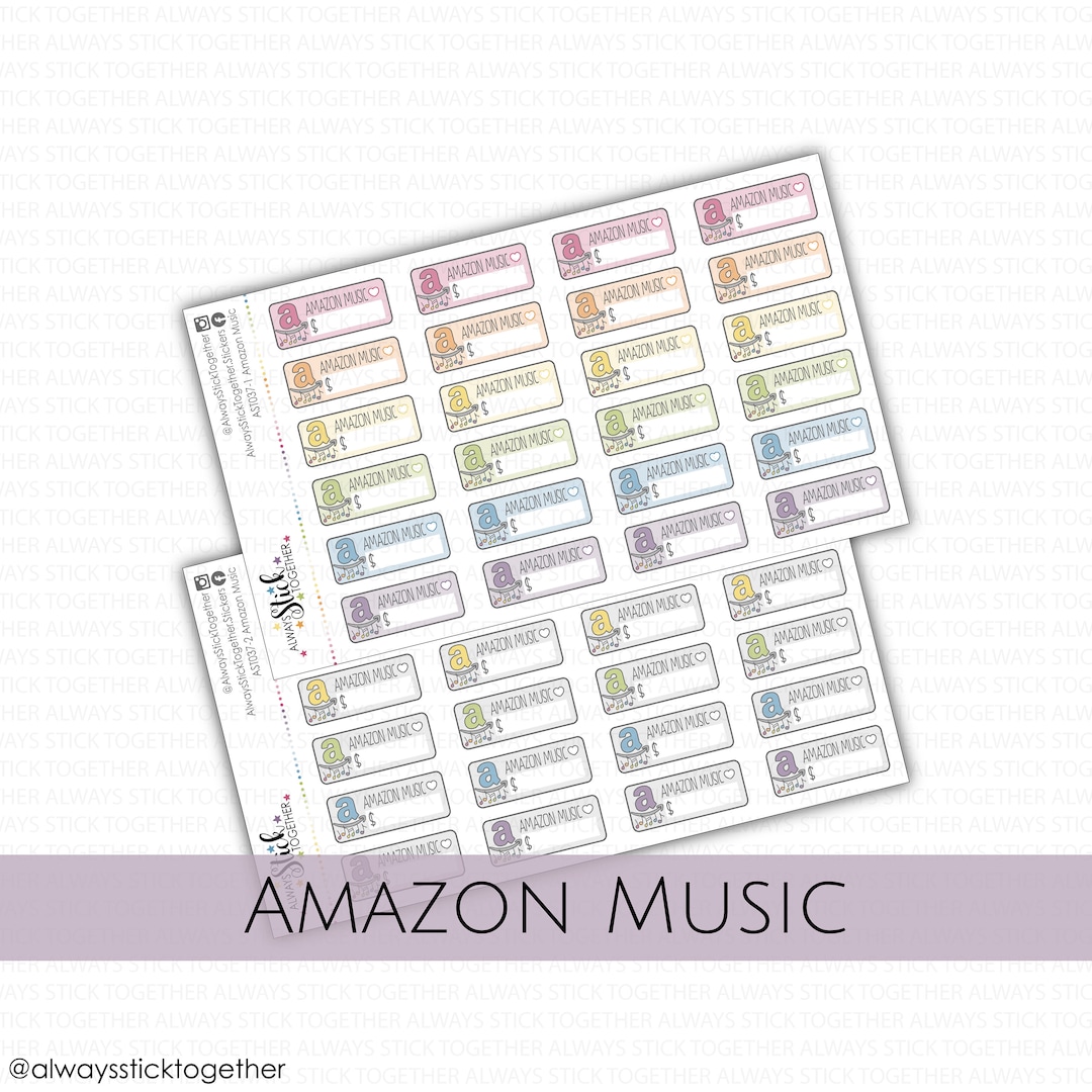 AMAZON MUSIC Stickers Perfect for Your Planner, Journal, or Scrapbook