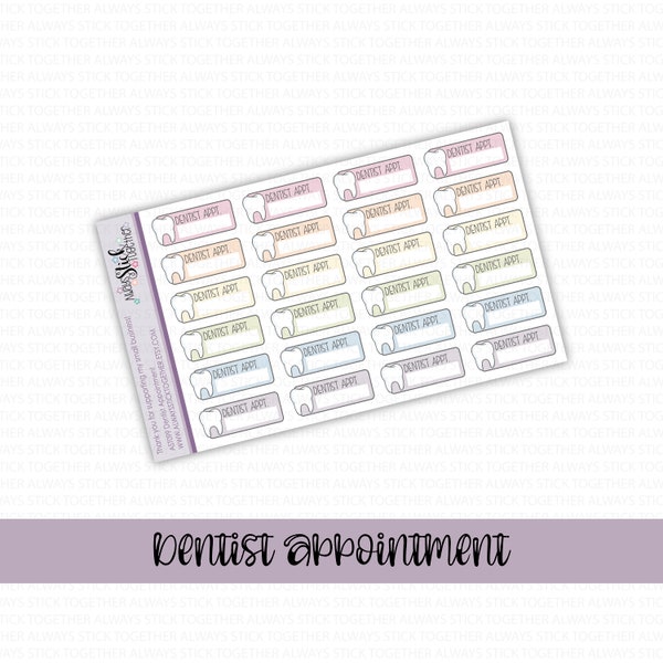 DENTIST APPOINTMENT Stickers perfect for your Planner, Journal, or Scrapbook