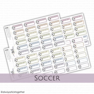 Soccer Planner Stickers: Practice, Game, Camp