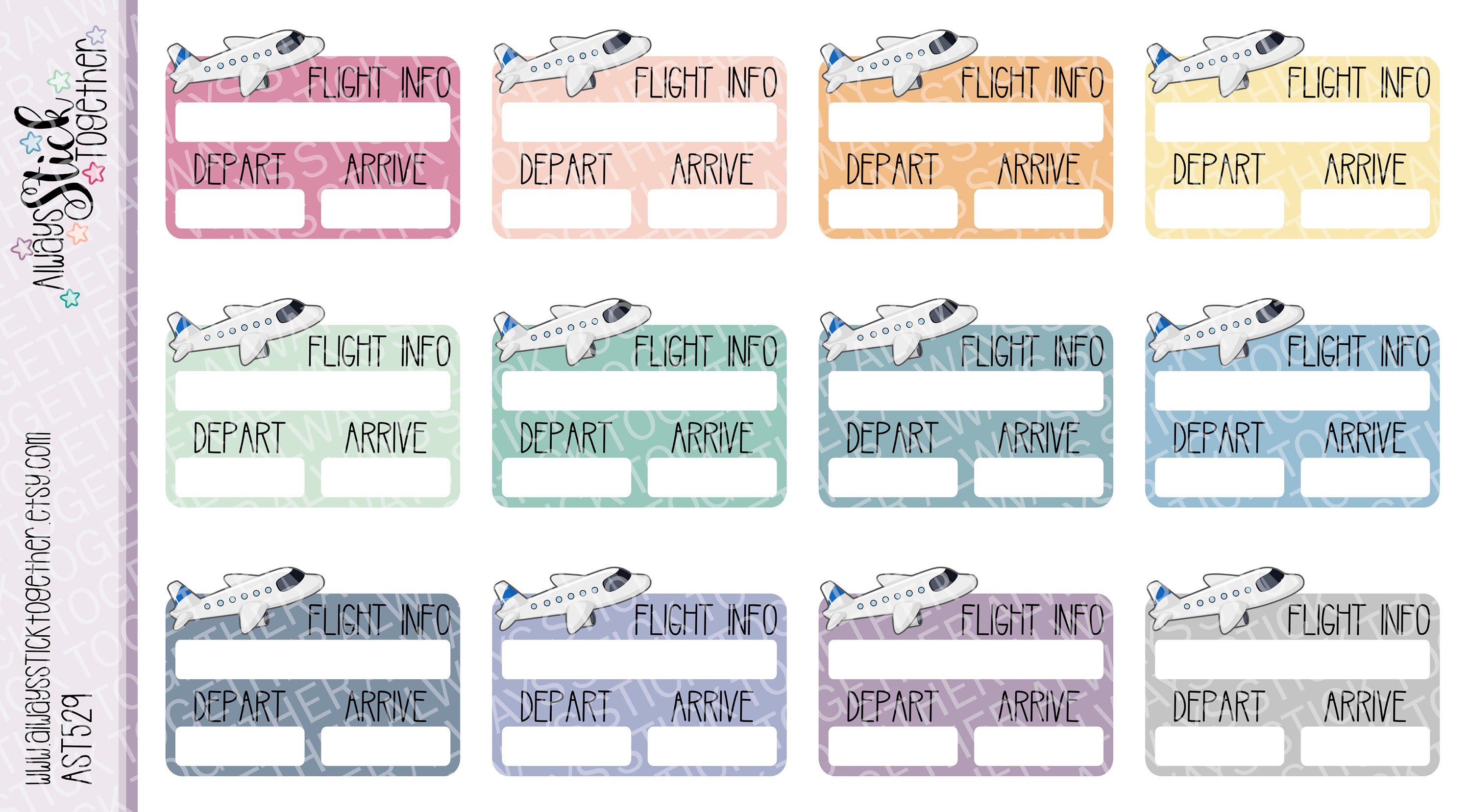 FLIGHT TRAVEL Stickers Perfect for Your Erin Condren Planner | Etsy