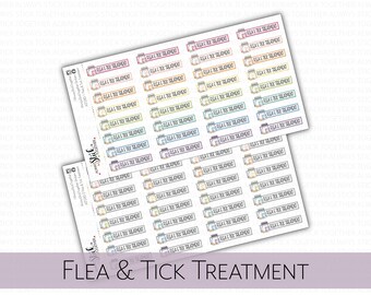 FLEA & TICK TREATMENT Stickers perfect for your Planner, Journal, or Scrapbook
